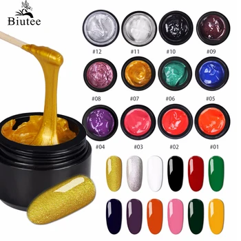 

Biutee 2020 Nail Stamping Gel Polish Stamping BIUTEE Poly Gel Kit 12 Color 8ml UV Light Cure Manicure Plate Printing Nail Art