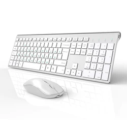 Para o teclado sem fio recarregável russo e mouse teclado padrão inglês silencioso mouse ergonômico rato fino teclado mouse