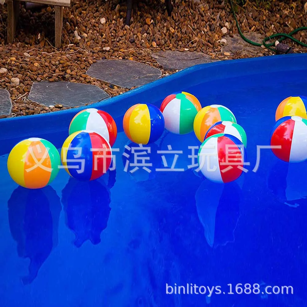 EBay Hot Sales Color Beach Ball Rainbow-colored Inflatable Ball 16 Inches Environmentally Friendly Material