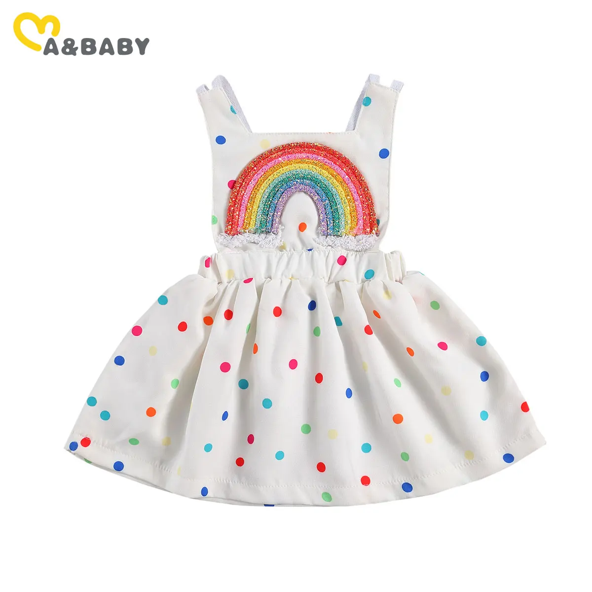 

Ma&Baby 0-24M Summer Newborn Toddler Infant Baby Girls Rainbow Dress Sleeveless Tutu Dresses For Baby Girl Birthday