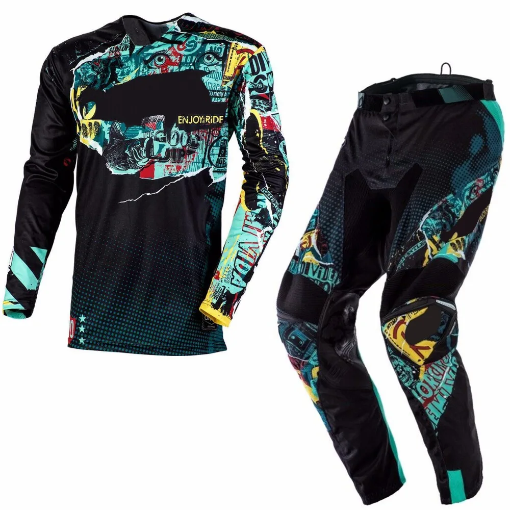 133 ONE MX ATV DH Racing Element Shred Blue мотокросса ATV MTB DH внедорожный грязевой велосипедная Экипировка Джерси брюки комбо - Цвет: 133