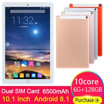 

2020 New Design 10.1 inch android 89.0 Tablet Pc 6GB + 128GB Dual SIM Card 1280*800 HD Large Screen Dual Camera 10 Core Tablets