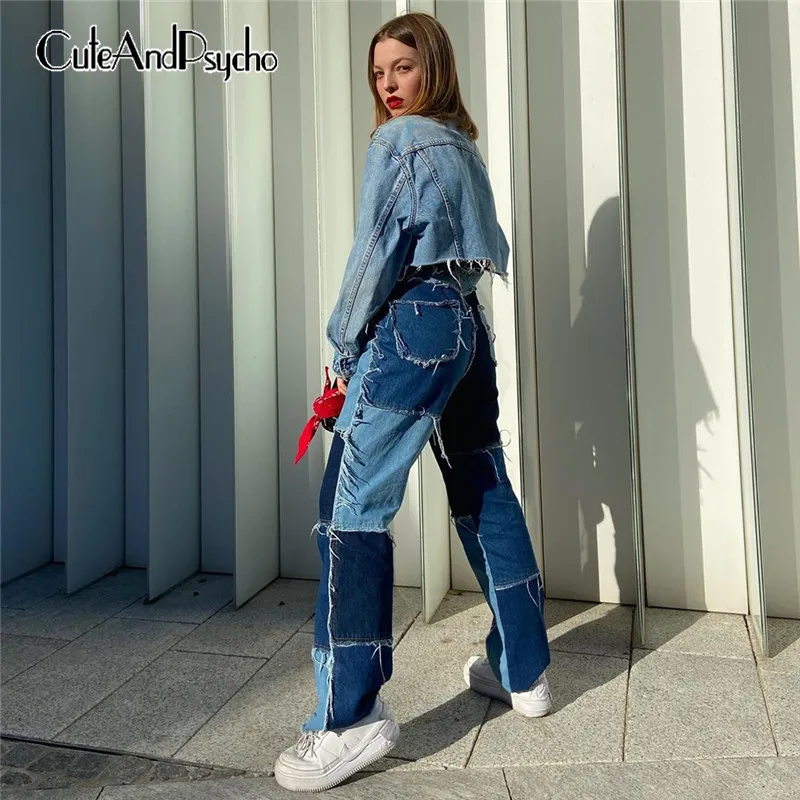 Jeans Fashion Patchwork Pants 