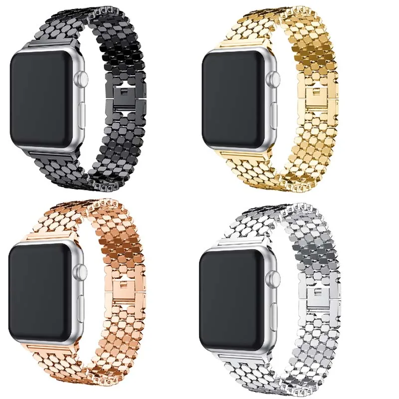 Новое металлическое ведро рыбы ремешок для Apple Watch Band Series 4 40 мм 44 мм для iwatch 3 2 1 браслет из нержавеющей стали ремень