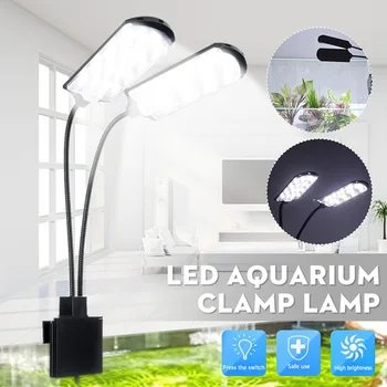 

High Brightness 2 Heads Aquarium LED Lighting Lamp Adjustable Plant Fish Tank LED Light Aquarium Light Ultra Thin Clip-on Lamp