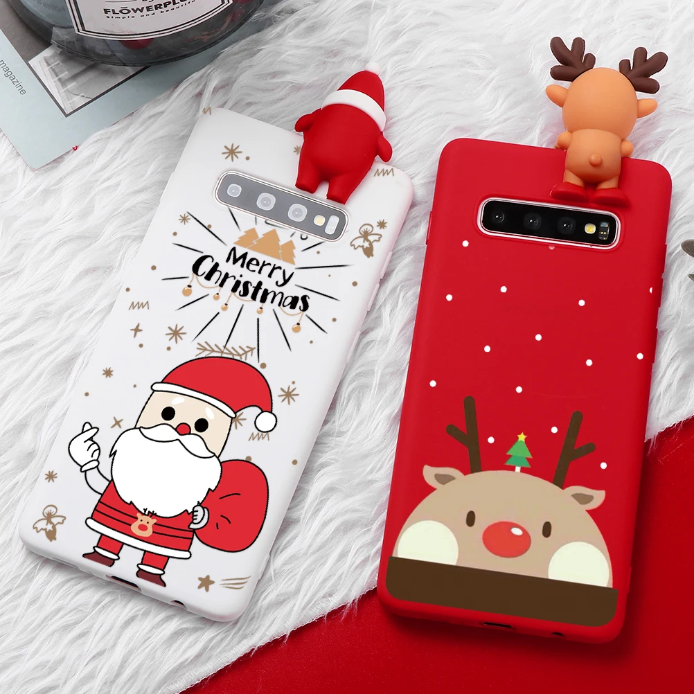 Рождественский чехол с рисунком Санта Клауса для Samsung Galaxy Note 10 8 9 S8 S9 S10 Plus S10e S6 S7 Edge