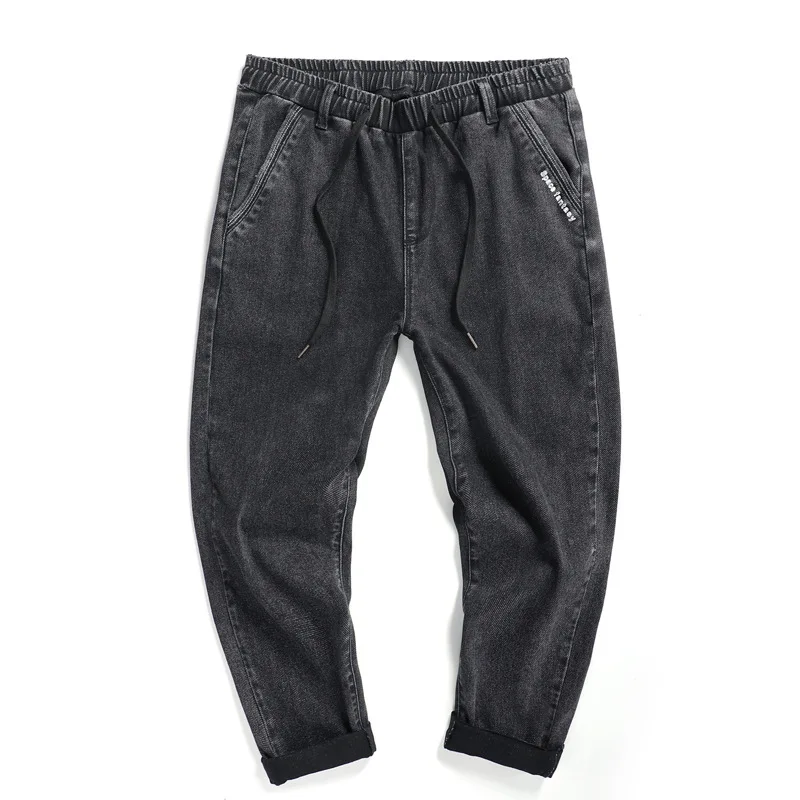 Дизайн модной царапины джинсы мужские повседневное свободное до щиколотки джинсы студентов Большие размеры для мужчин M-6XL 7XL 8XL