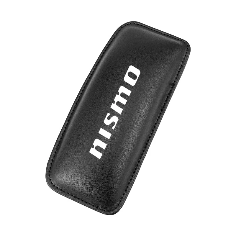 Удобная автомобильная подушка для ног, автомобильный наколенник для Nissan picks NISMO из искусственной кожи, аксессуары для интерьера - Название цвета: BLACK white 1pcs