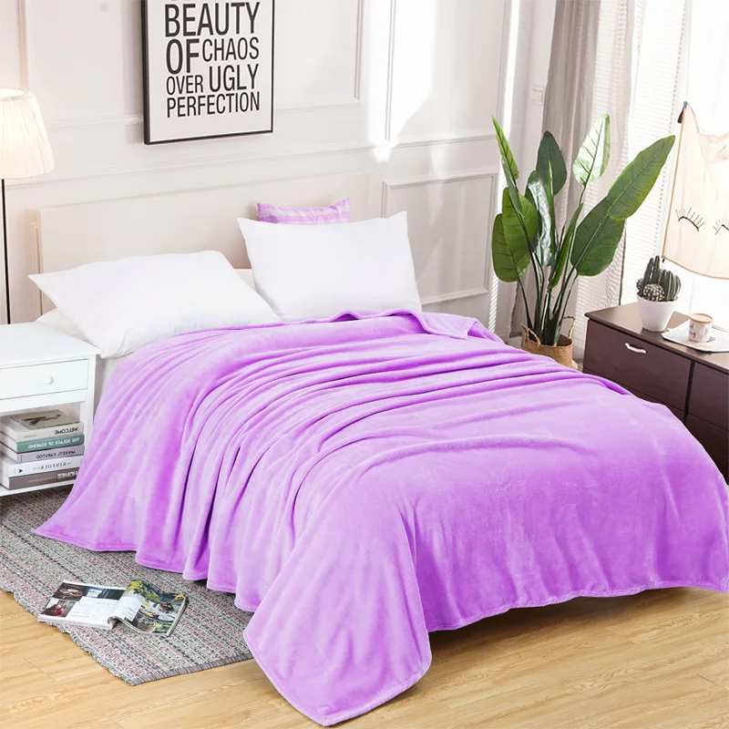 King size, 200x230 см, одноцветное, с Цветочным Тиснением, жаккардовое одеяло, толстое, теплое, высокое качество, Коралловое Флисовое одеяло на кровать, плед - Цвет: NO.14