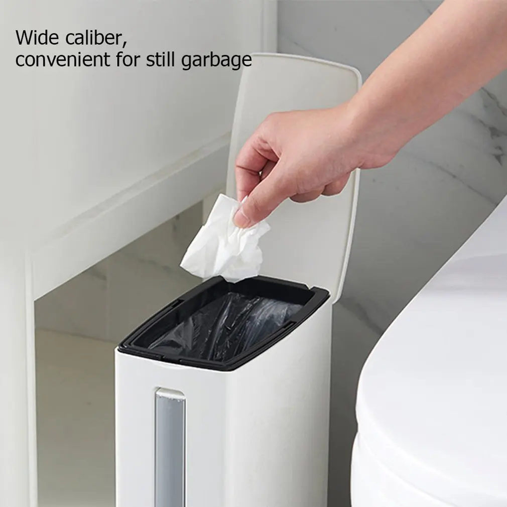 Japanse Stijl Integrated Trash Can Toilet Brush Set Bathroom Quilting Trash Can Cleaning Brush With Cover Edgy