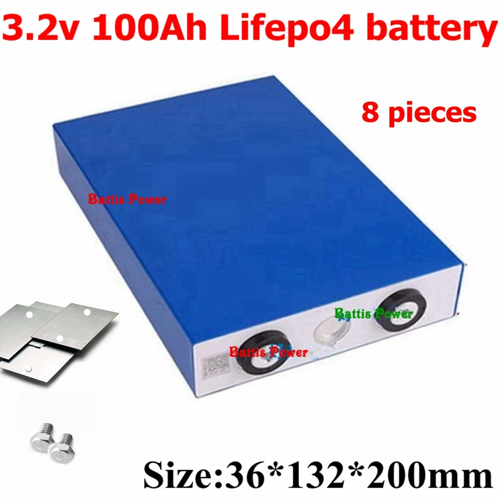 8 шт Lifepo4 3,2 V 100Ah 3C разрядка для 12V 24V EV солнечная панель домашний инвертирующий Аккумулятор для хранения энергии Diy