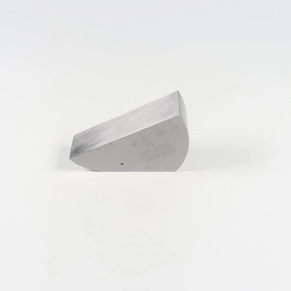 V2 Ultrasonic calibration test block/NO.2 Carbon Steel block INCLUDED MAKER CERTIFICATION AND ABS PLASTIC CASE