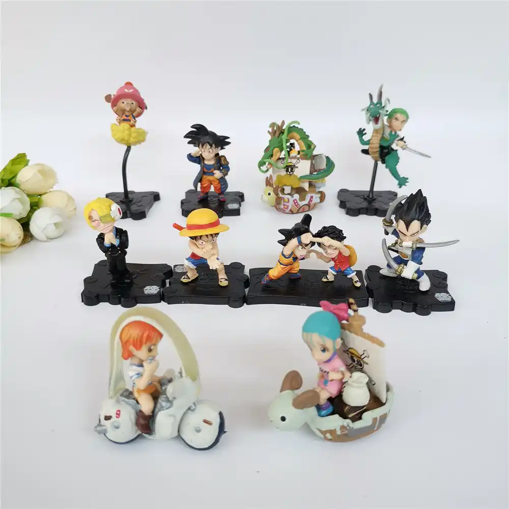 10pcs Set Dragon Ball Z One Piece Naruto Cartoon Anime Action Figure Model Collection Toy Goku Super Saiyan Sasuke Children Gift Aliexpress