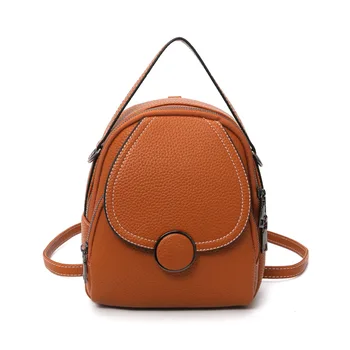 

New Designer Fashion Women Leather Backpack Mini Soft Touch Multi-Function Small Backpack Female Ladies Shoulder Bag Girl Purse