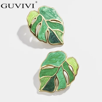 

Fashion Tropical Plant Leaf Earrings Enamel Green Monstera Leaf Statement Drop Earrings for Women Party Jewelry Gift