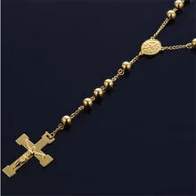 Sommer Gold Kette Kreuz Halskette Zwei Ton Gold Kreuz Religiöse Schmuck männer frauen Halskette(China)