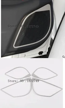 

Car Styling 4PCS Stainless Steel Matte Interior Car Door Speaker Cover Trim For Toyota C-HR Left drive CHR 2016 2017 2018