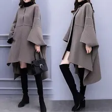 Женское платье, шерстяная куртка, стильный свитер накидка, накидка, рукав летучая мышь, шаль, корейский стиль, осень и зима, шерстяная, da yi fu