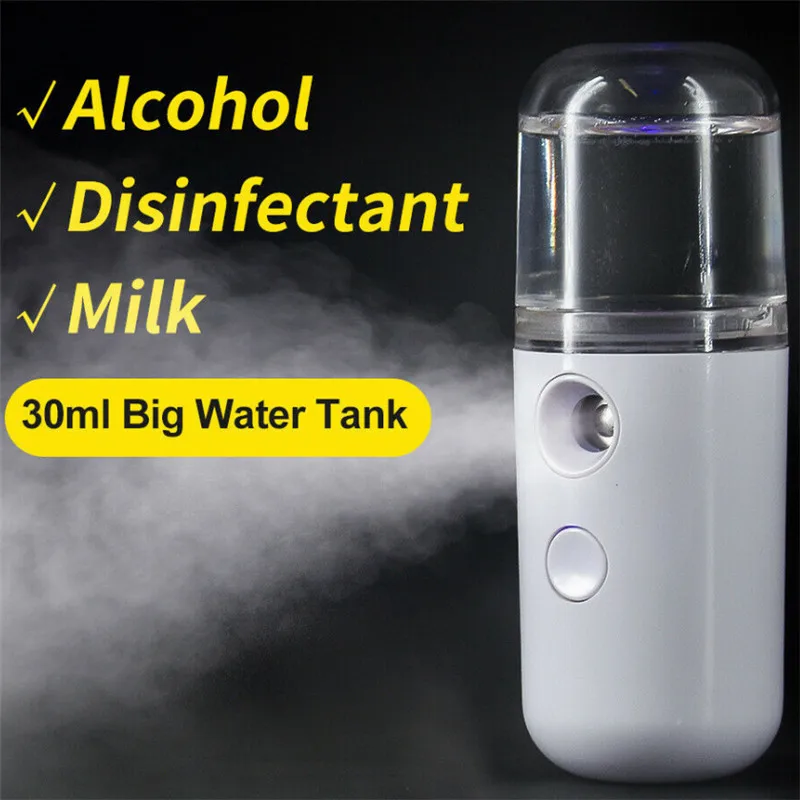 

Portable 30ML Mini Nano Facial Sprayer Alcohol USB Nebulizer Face Steamer Humidifier Hydrating Anti-Aging Beauty Skin Care Tools