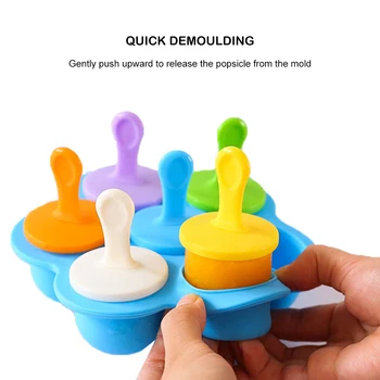 

7 Holes Silicone Ice Cream Mold Popsicle Molds DIY Homemade Fruit Shake Ice Cream Popsicle Maker Mould Shake Kitchen Tools