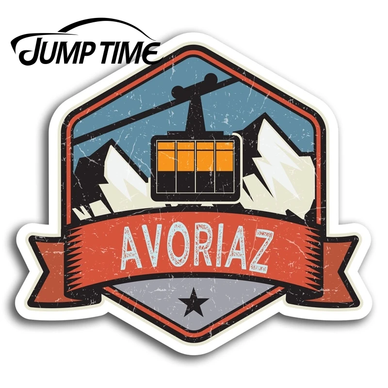 Время прыжка для Avoriaz Франция лыжные Альпы виниловые наклейки ноутбука багаж