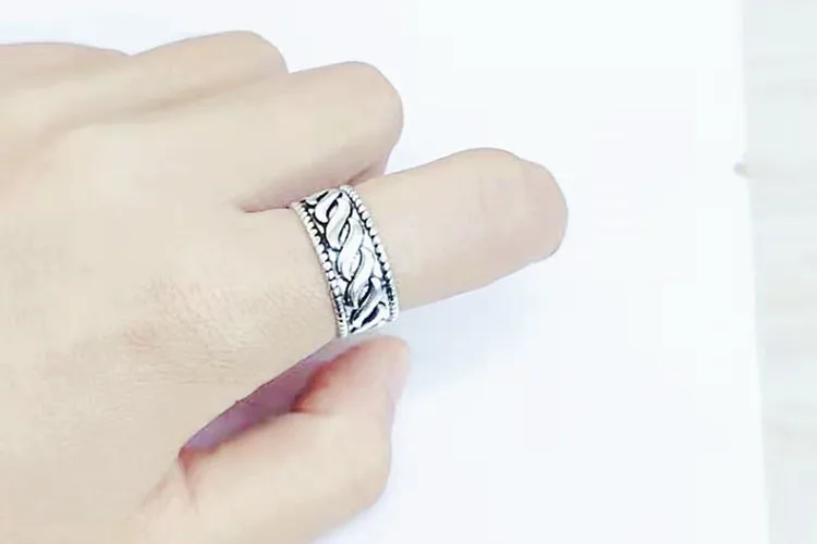 Bijoux, простой стиль, 925 пробы, серебряные кольца для женщин, подарки, большие Регулируемые кольца на палец