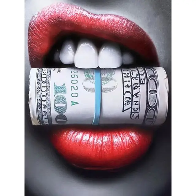 CHENISTORY DIY Frame Paint By Number Flame Red Lips Landscape For Adults Picture By Numbers Acrylic Drawing On Canvas Home Decor 9916415