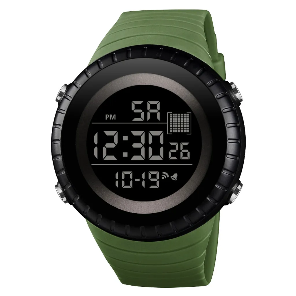 Honhx роскошный для мужчин и женщин цифровой светодиодный часы Дата Спорт на открытом воздухе электронные часы - Цвет: C