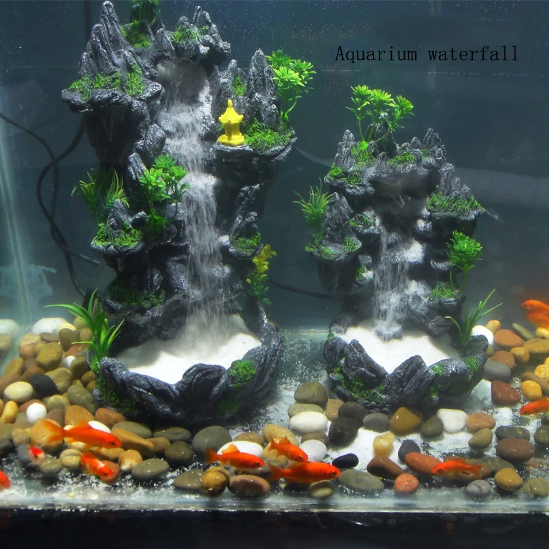Fish Tank Landscaping Waterfall Fish Tank Waterfall Decoration