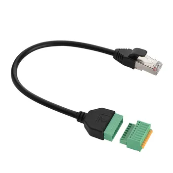 

New RJ45 Male Jack to 8 Pin Spring Connector Terminal Block Adapter Cable