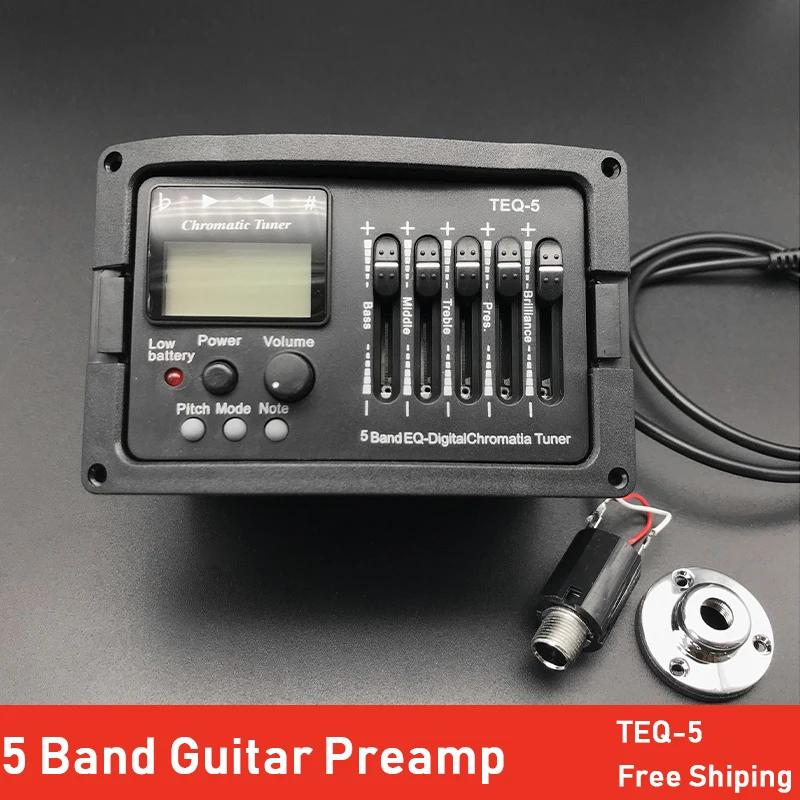 Hot TEQ 5 5 Band Acoustic Guitar Preamp Classical Folk Guitar EQ
