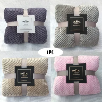 

Soft Warm Plaid Fleece Bed Blanket Large Mesh Flannel Blankets Thick Breathable Household Accessories New Arrivals Best Selling
