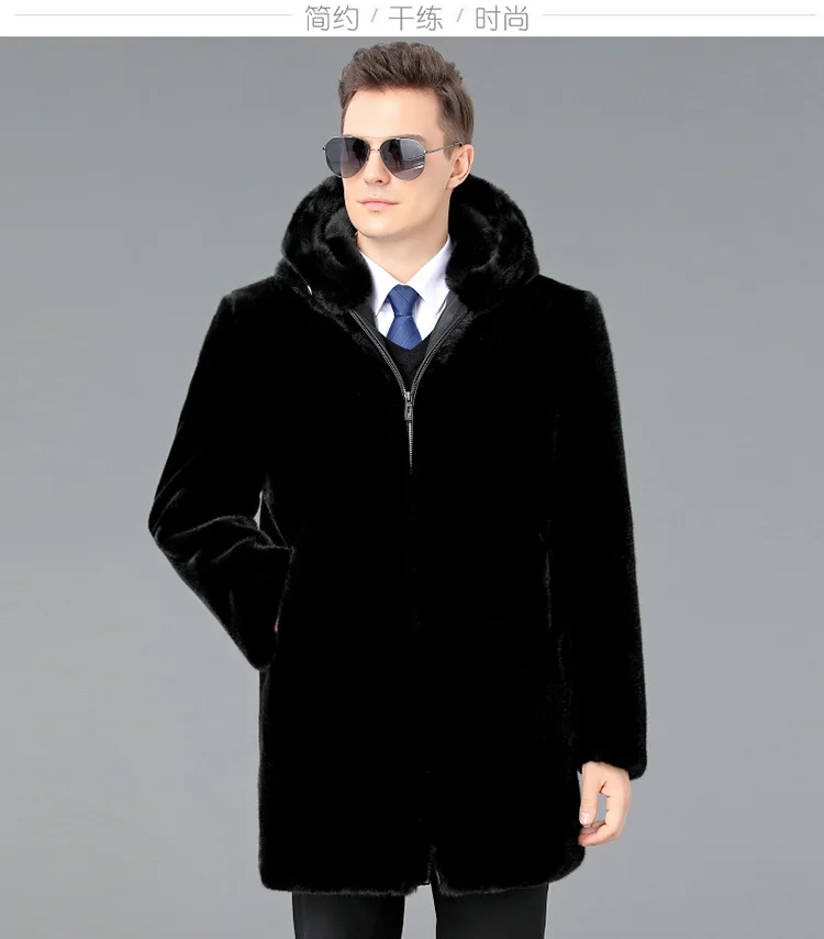 petite genuine leather coats & jackets Warm Winter Hooded Jacket Men Casual 100% Mink Fur Coats and Jackets Mens Clothing Overcoats Veste Homme WPY4448 genuine leather blazers