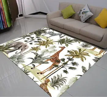 

3D Print Elephant Giraffe Carpets Crawl Floor Rug Home Hallway Doormat Large Carpets Living Room Floor Mat For Bedroom Kids Room
