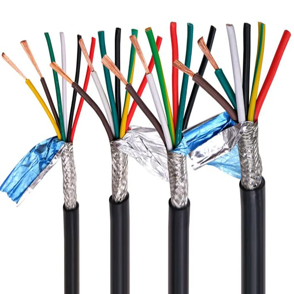 RVVP 10m 차폐 와이어, 2 3 4 5 6 7 8 10 12 14 16 20 24 코어 제어 신호 라인, 22AWG0.3 0.5 0.75mm PVC 케이블