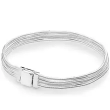 925 пробы серебряный браслет Reflexions, браслет-цепочка в виде змеи, браслет, подходит для женщин, бусина, шарм, сделай сам, модное ювелирное изделие