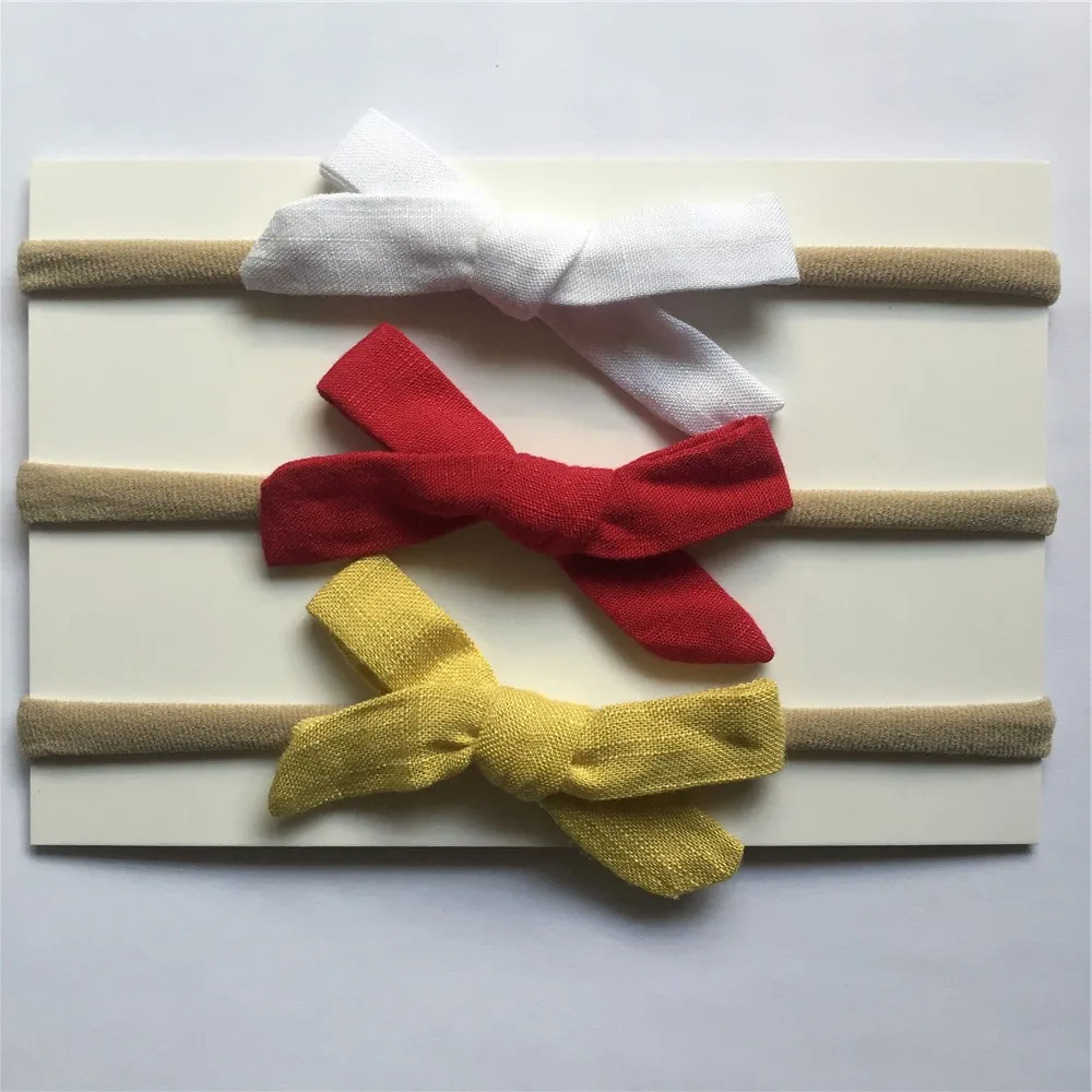 3pcs a lot 1 3 шт./упак. ручной работы Новорожденные дети бант из нейлона и повязка на голову из мягкого нейлона и шифона со вставками в полоску, Головные уборы нейлоновая эластичная повязка на голову - Цвет: 3pcs a lot 1