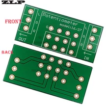 Amplificateur de puissance, réglage du volume audio duplex importé, potentiomètre à film de carbone à six broches plaqué or, carte adaptateur de circuit PCB