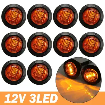 

10pcs 12V LED Car External Lights Auto Car Bus Truck Side Marker Light Indicator Rear Lamp Signal Trailer