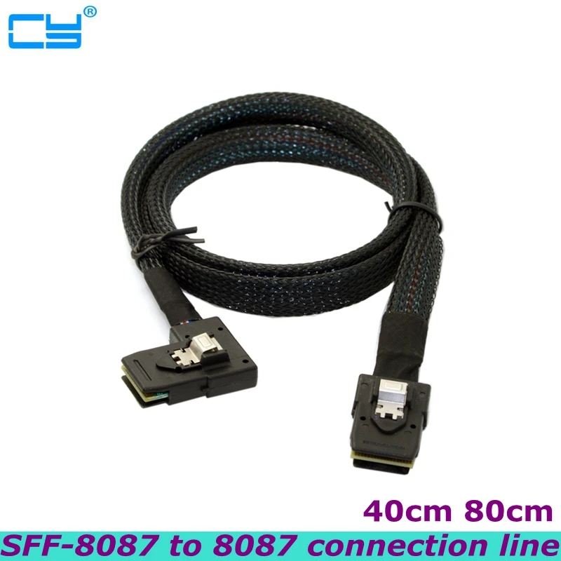 

90-Degree Mini-SAS 36-pin SFF-8087 to 8087 Data Cable at The Left Corner of the Motherboard Internal Server Hard Drive Cable