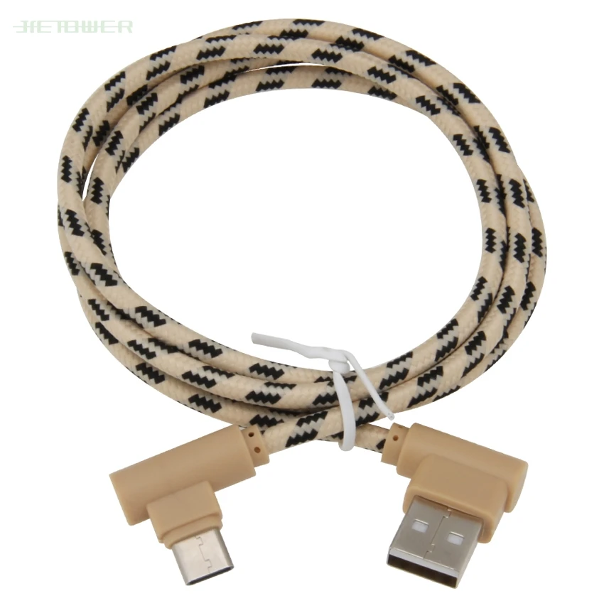 300 шт/партия usb type C кабель нейлоновая решетка Плетеный USB C кабель зарядного устройства для samsung Galaxy S9 S10 Xiaomi Redmi Note7 type-C