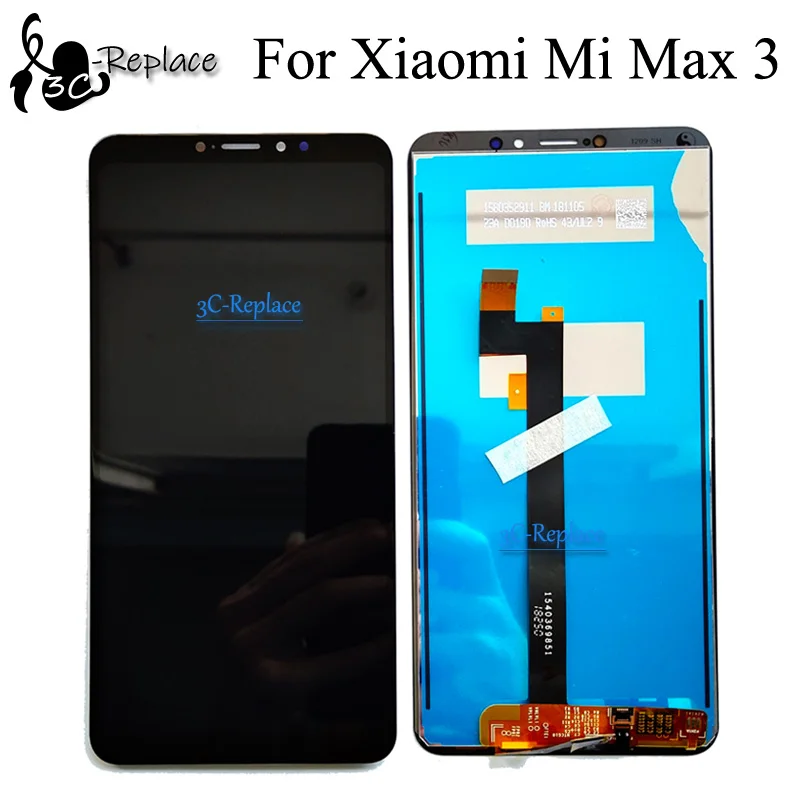 Протестированный высококачественный белый/черный 6,9 дюйма для Xiaomi Mi Max 3 ЖК-дисплей кодирующий преобразователь сенсорного экрана в сборе Замена