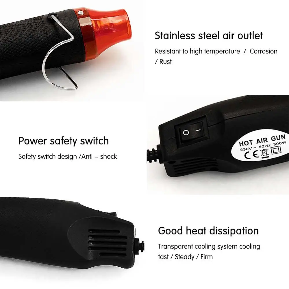 DIY Тепловая пушка, электрические электроинструменты, горячий воздушный пистолет переменного тока 110 В/220 В с подогревом, мягкая глина, горячий воздушный пистолет с вилкой, ЕС, США