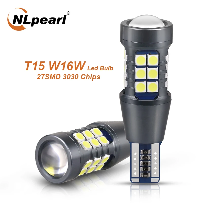 NLpearl 2x сигнальная лампа W16W светодиодный T15 921 912 лампы Супер яркий 3030 27SMD Canbus Авто