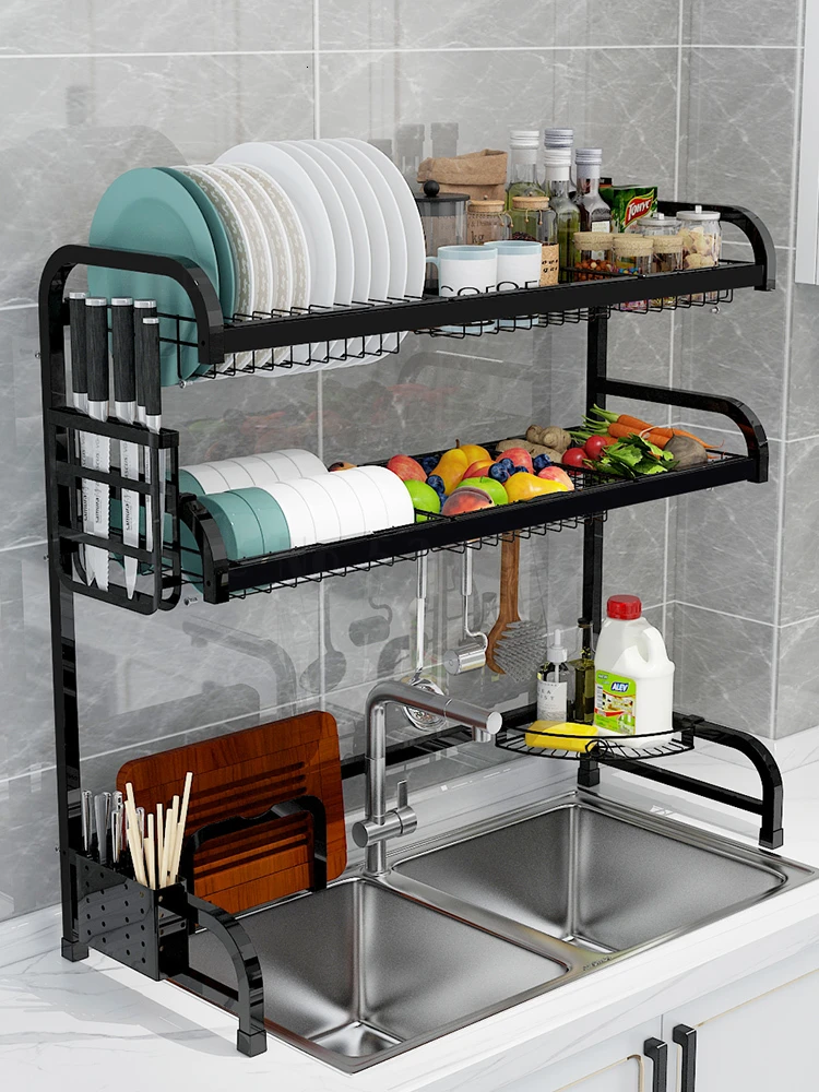 

Drain Multi-layer Stainless Steel Kitchen Sink Storage Rack dish drying rack kitchen organizer dish drying rack dish rack
