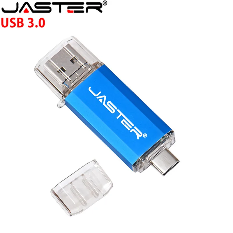 JASTER 2 в 1 OTG(Android& PC& Type_C) флеш-накопитель USB 3,0 Металлический пользовательский накопитель 64 ГБ 32 ГБ 16 ГБ 128 ГБ 4 ГБ