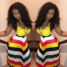 Новые модные сексуальные полосатые длинные макси юбки женские летние юбки с высокой талией femme LJ1882