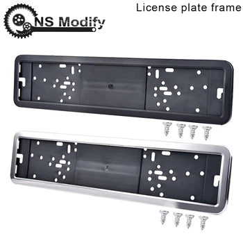 

SPEEDWOW 1pcs Silicone License Plate Frame Stainless Steel Car License Plate Frame Number Plate Holder With 4 Screws