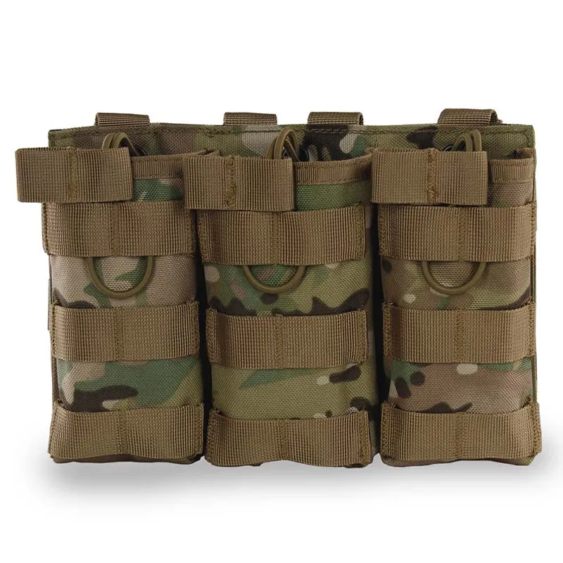 Открытый охотничий тактический MOLLE тройной Открытый Топ журнал сумка Mag страйкбол военный Пейнтбол сумка для оборудования est - Цвет: CP