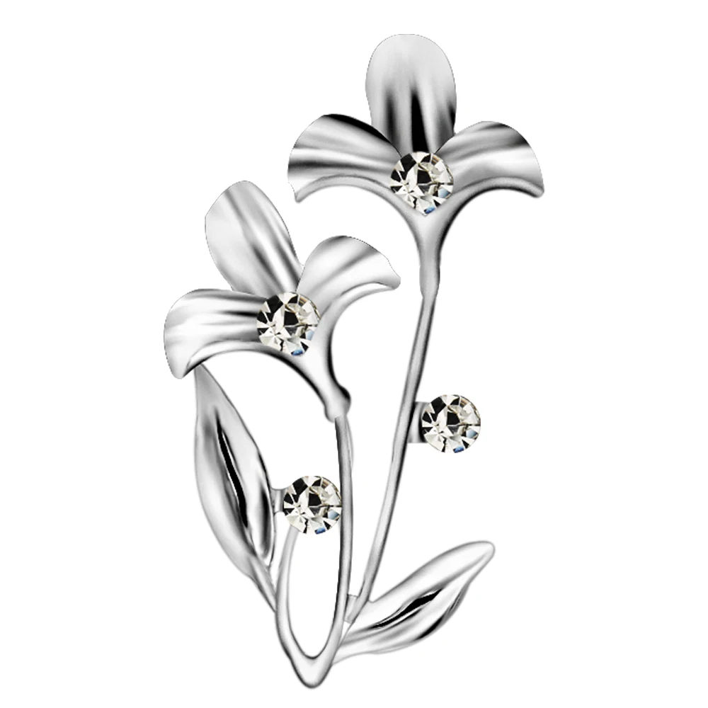

Gold/Silver Plated Brooches for Women's Brooch for Clothes Crystal Pin Woman Plant Brooch Pin Badges Flower Brooches Jewelry